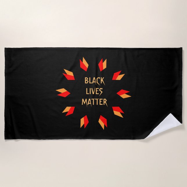 Serviette De Plage Black Lives Matter Rouge Gold Beach (Devant)