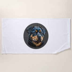 Serviette De Plage Black Rottweiler