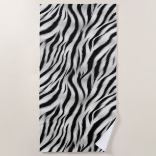Serviette De Plage Black White Zebra Imprimer Animal