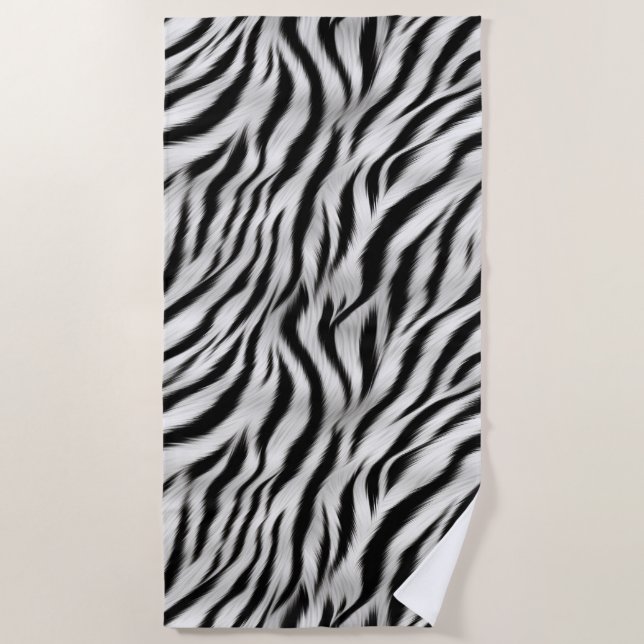 Serviette De Plage Black White Zebra Imprimer Animal (Devant)