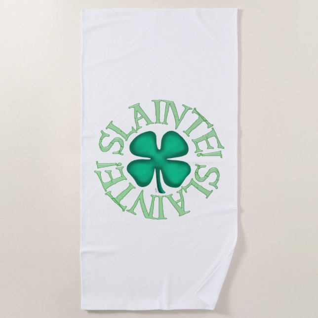 serviette de plage blanche de Slainte (Devant)