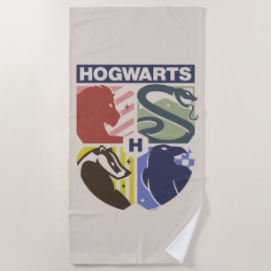 Serviette De Plage Blason de Poudlard™ vintage tamponné