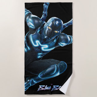 Serviette De Plage Bleu Beetle Leaping Caractère Art