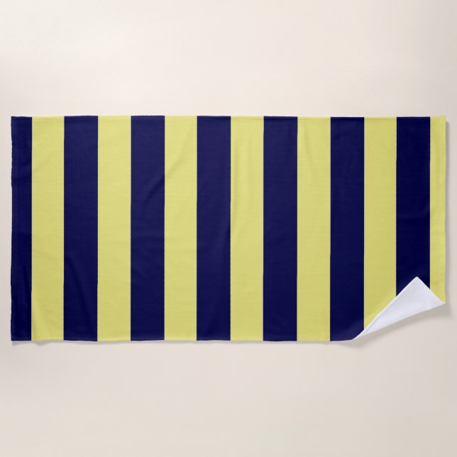 Serviette De Plage Bleu et Jaune de la marine (Devant)