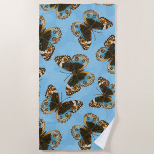 Serviette De Plage Bleu motif papillon Pansy