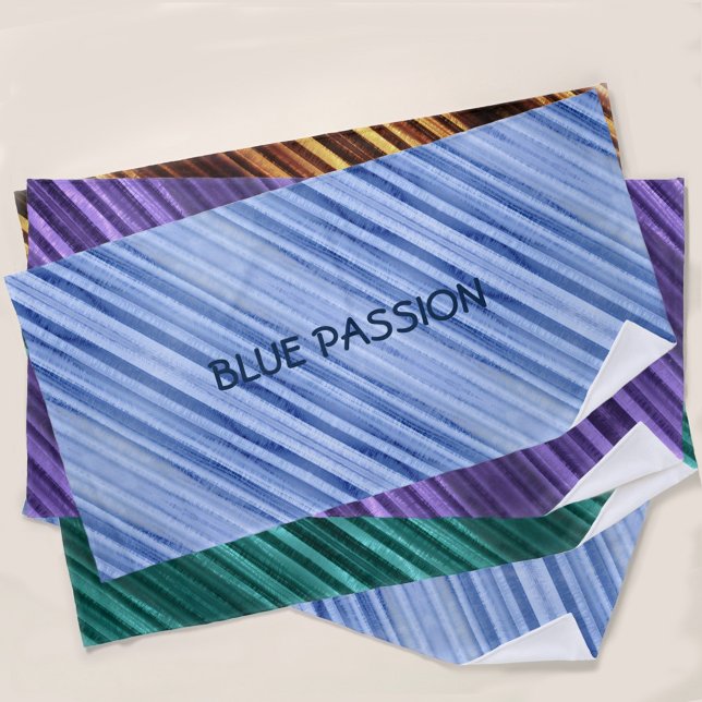 Serviette De Plage Bleu Passion Diagonale triée Personnalisée (Créateur téléchargé)