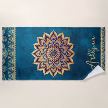 Bleu tendance Mandala Elégant Yoga personnalisable