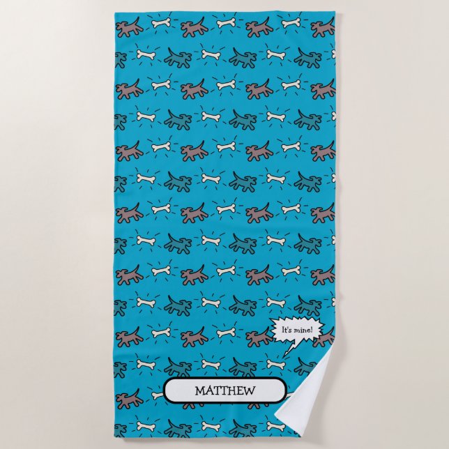 Serviette de plage bleue de nom de style de (Devant)