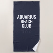 Serviette de plage bleue simple moderne signe du z