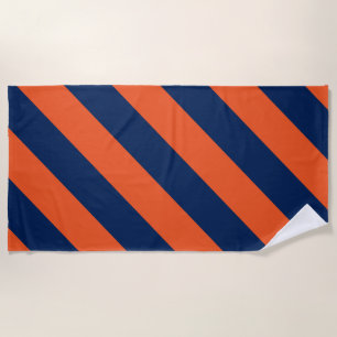 Serviette De Plage Bleus d'Orange et de Navy