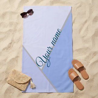 Serviette De Plage Bloc géométrique de couleur bleu pastel personnali