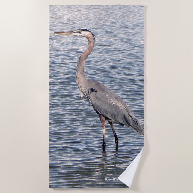 serviette de plage Blue Heron (Devant)