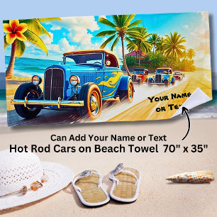 Serviette De Plage Blue Hot Rods sur la plage de Surf pour Car Lover