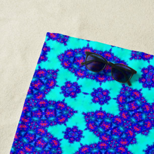 Serviette De Plage Blue kaleidoscope flourished