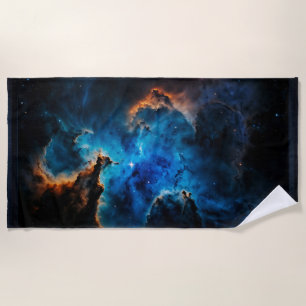 Serviette De Plage Blue Nebula Nuds AI Concept Art par Xzendor7