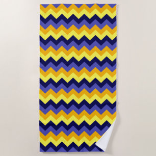 Serviette de plage Blue Yellow Gold Chevrons