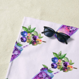 Serviette De Plage Blueberry Juice Cool Boire Cocktail Beach Serviett