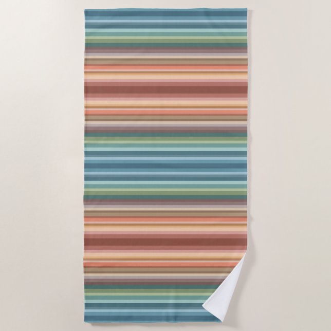 Serviette De Plage Boho Moderne Chic Rayures  (Devant)