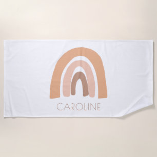 Serviette De Plage Boho Rainbow Pink Pastel Enfants