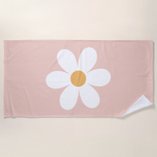 Serviette De Plage Boho rose rétro Daisy