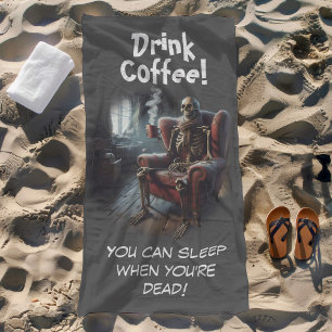 Serviette De Plage Boire du café