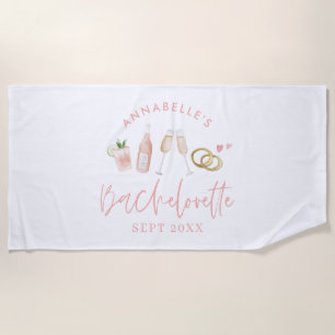 Serviette De Plage Boissons roses ceintures modernes week-end de bach