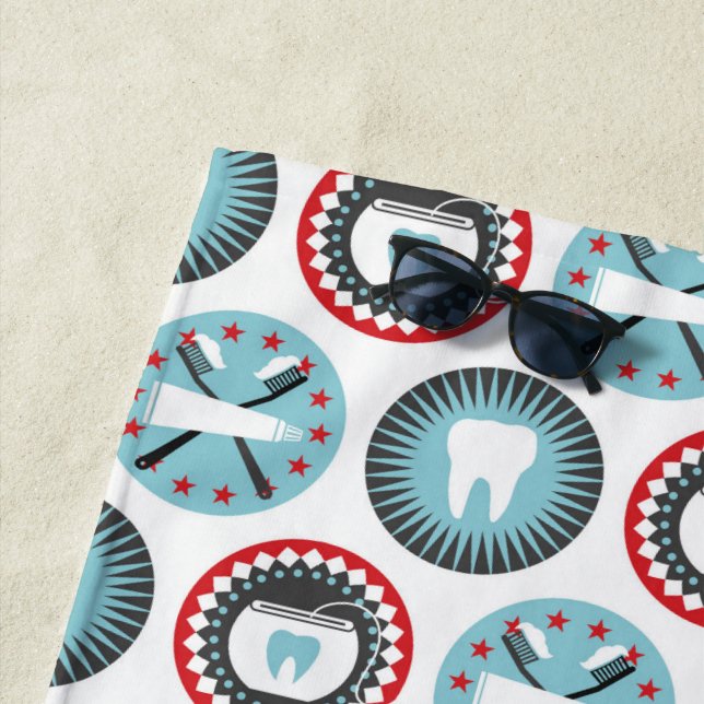 Serviette De Plage Bold Dentistry Pattern (En situation)