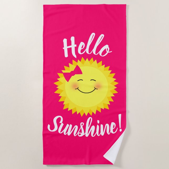 Serviette De Plage Bonjour Sunshine Girl Sun (Devant)