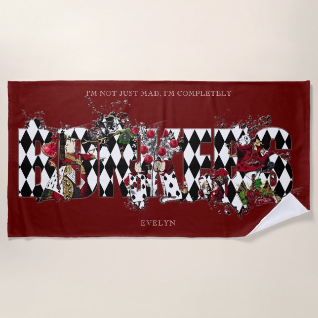 Serviette De Plage Bonkers Vintage Alice au pays des merveilles (Devant)