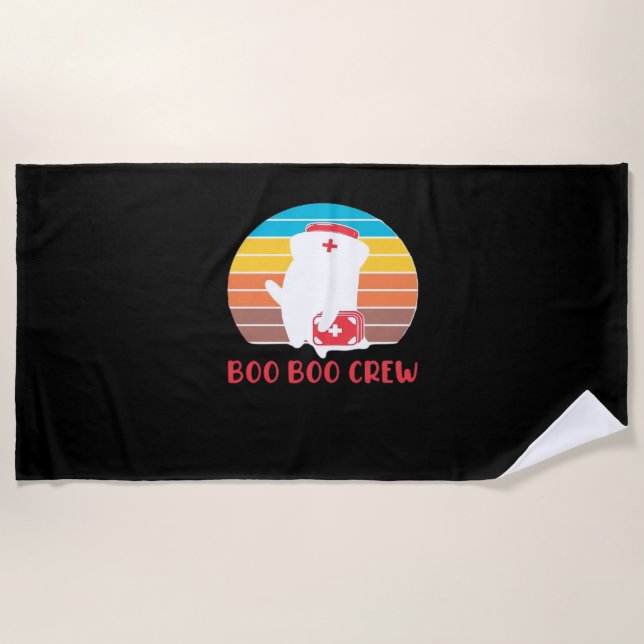 Serviette De Plage Boo Boo Crew Nurse Funny Ghost Halloween Classic T (Devant)