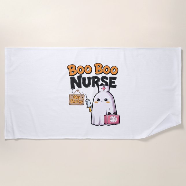 Serviette De Plage Boo Boo Infirmière En Service Classique T-Shirt (Devant)