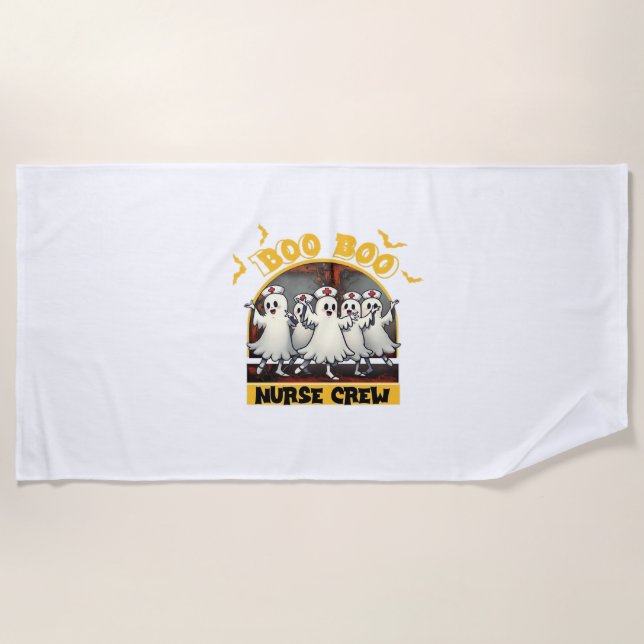 Serviette De Plage BOO CREW CLASSIC NURSE HALLOWEEN T-SHIRT Overs (Devant)