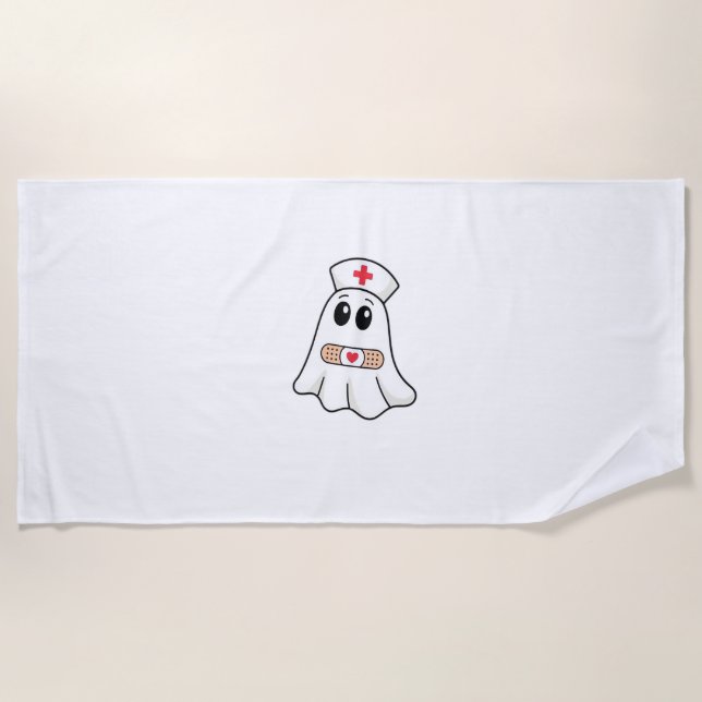 Serviette De Plage BOO CREW Ghost Nurse Funny Halloween Essentiel (Devant)