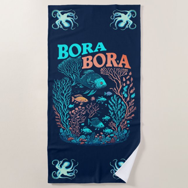 Serviette De Plage Bora Bora Coral Reef (Devant)