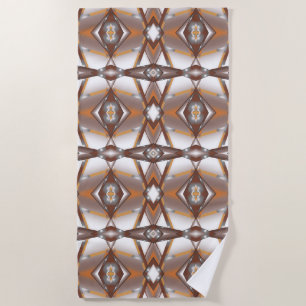 Serviette De Plage Bord déchiqueté Art ombré ton terreux concentrique