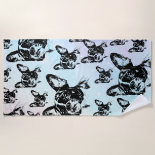 Serviette De Plage Boston Terrier Dog Design d'art chic