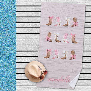 Serviette De Plage Bottes de cowgirl Cute Coquette Personnalisées