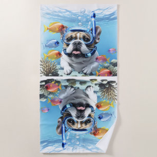 Serviette De Plage Bouledogue français en vacances Bouledogue Françai