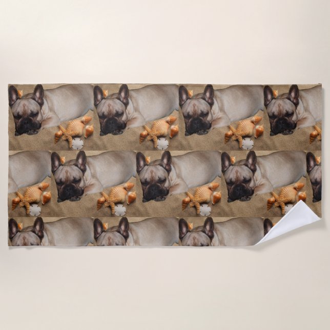 Serviette De Plage Bouledogue français loisirs Bouledogue français (Devant)