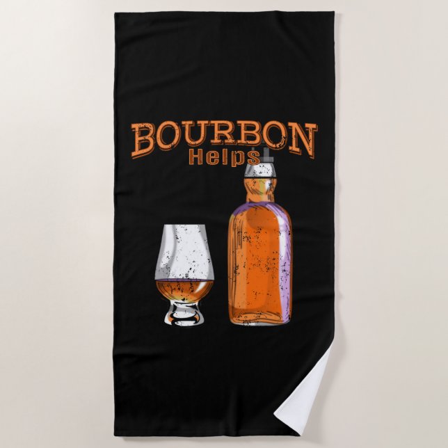 Serviette De Plage Bourbon aide à boire de l'alcool amusant (Devant)