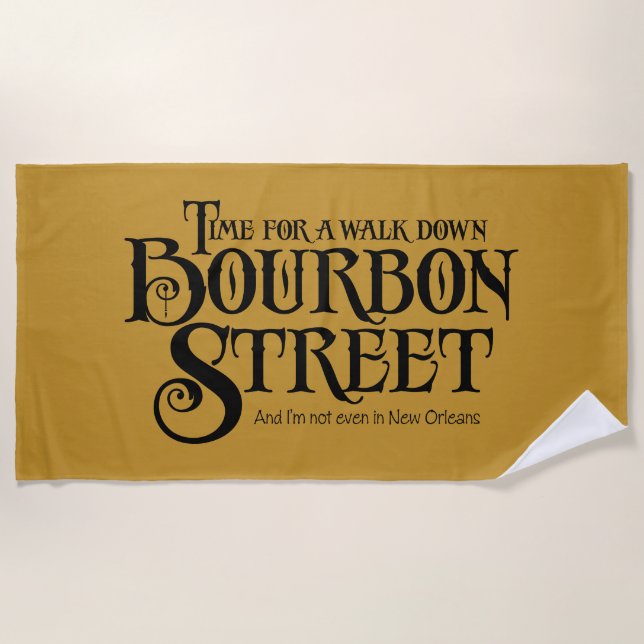 Serviette De Plage Bourbon Street - funny whiskey drinking (Devant)