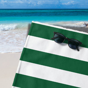 Serviette De Plage Bouteille vintage classique Vert & Blancs