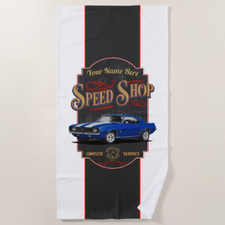 Serviette De Plage Boutique Camaro Speed Shop personnalisée
