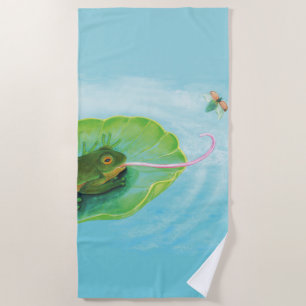 Serviette De Plage Bouton de capture de grenouille
