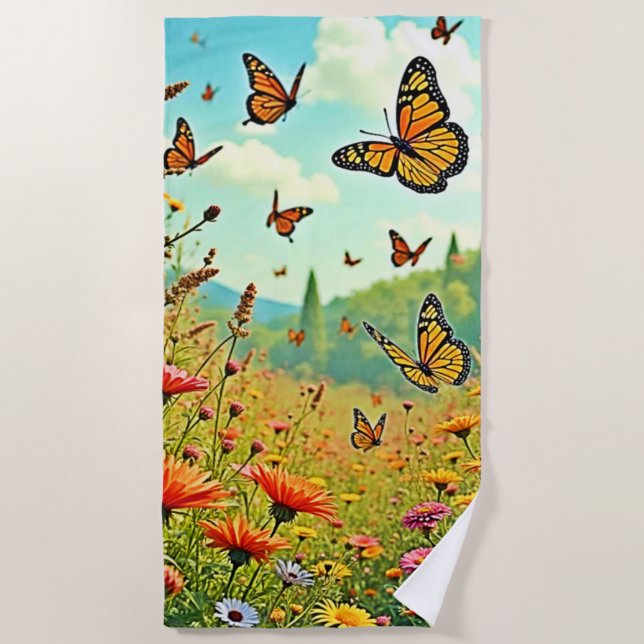 Serviette De Plage Bouton Fleur sauvage vibre Joy Design (Devant)