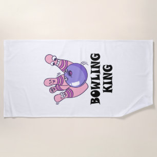 Serviette De Plage Bowling King Childrens fête d'anniversaire
