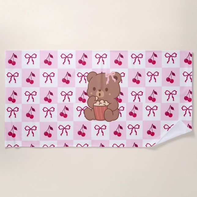 Serviette de plage Bows & Bears (Devant)