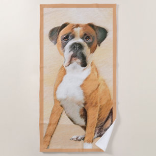Serviette De Plage Boxer Dog Peinture Non Décroché Art animal origina