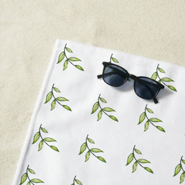 Serviette De Plage Branches Vertes (En situation)