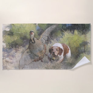 Serviette De Plage Bretagne Espagnol chasse perdrix chukar, Art